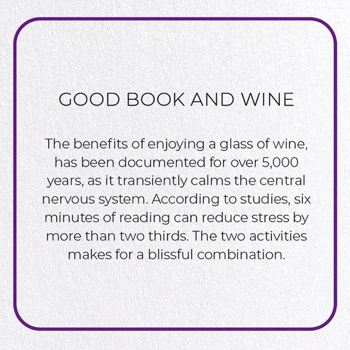 GOOD BOOK AND WINE: Photo Greeting Card