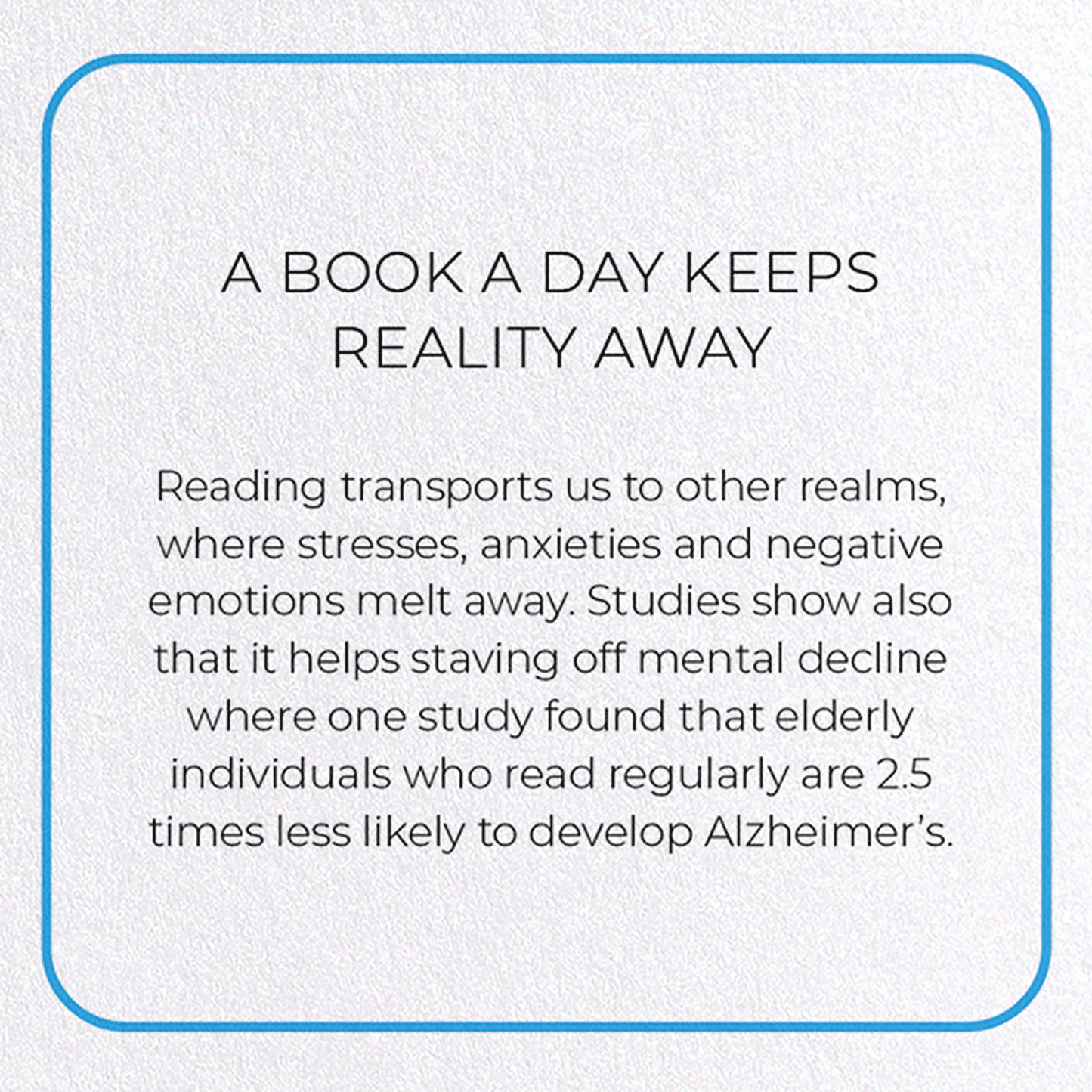 A BOOK A DAY KEEPS REALITY AWAY: Photo Greeting Card