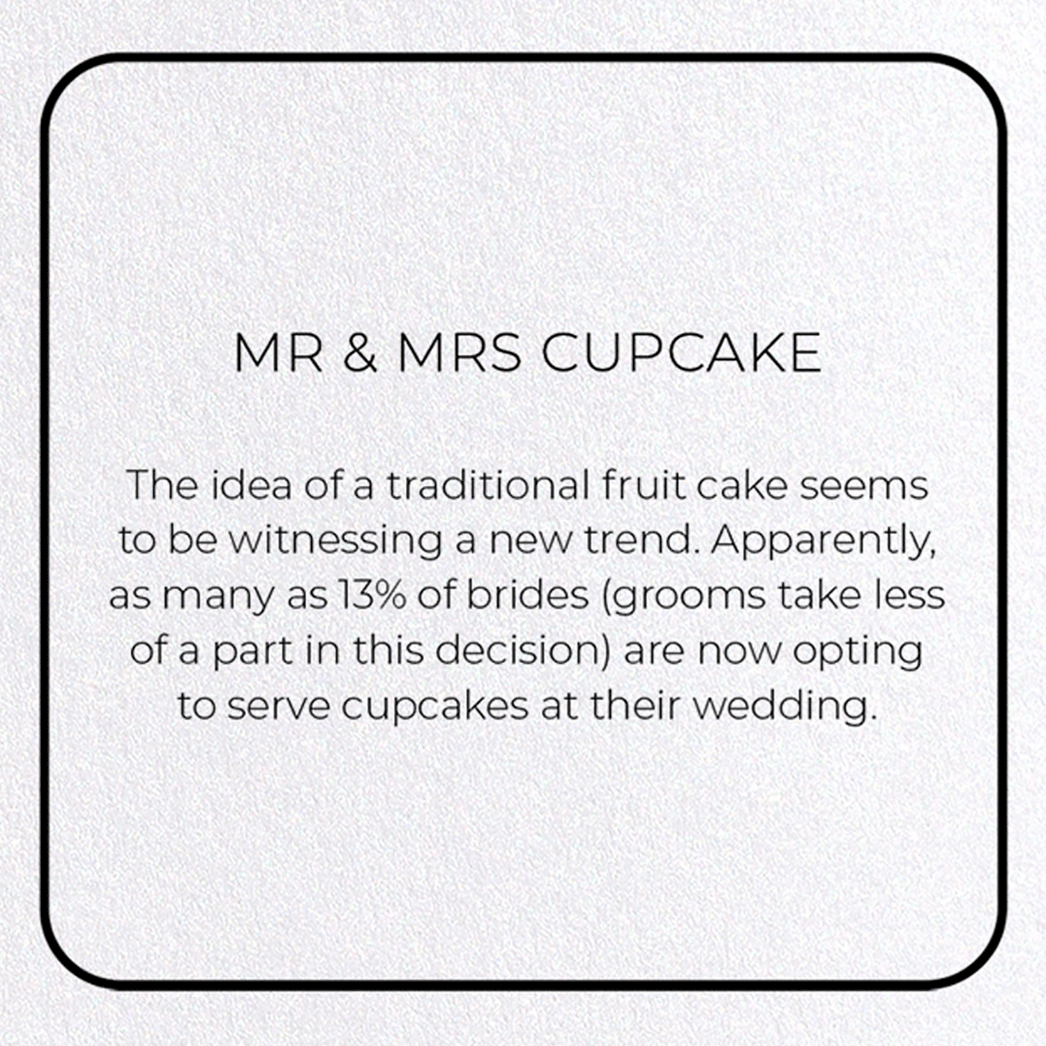 MR & MRS CUPCAKE: Photo Greeting Card