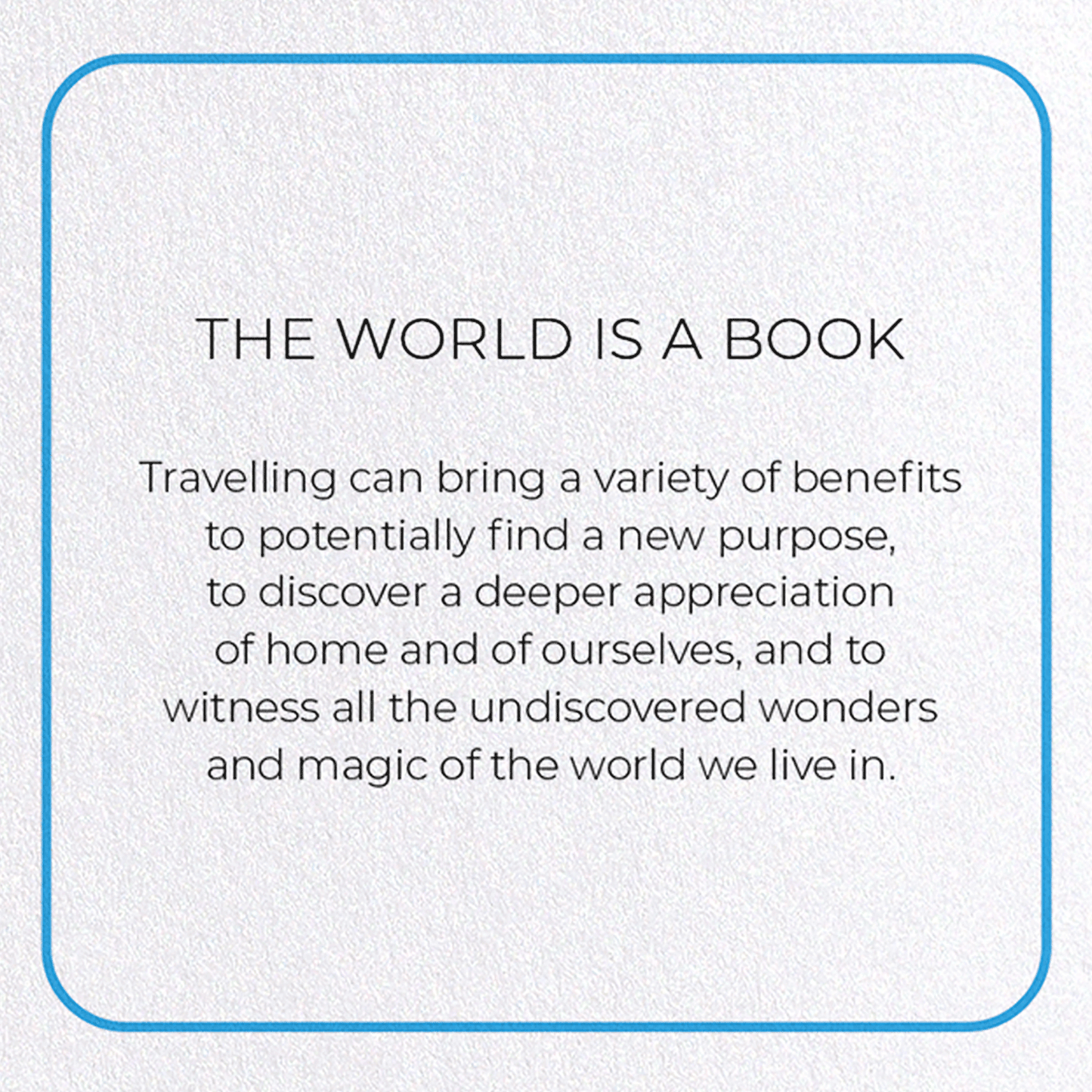 THE WORLD IS A BOOK: Photo Greeting Card