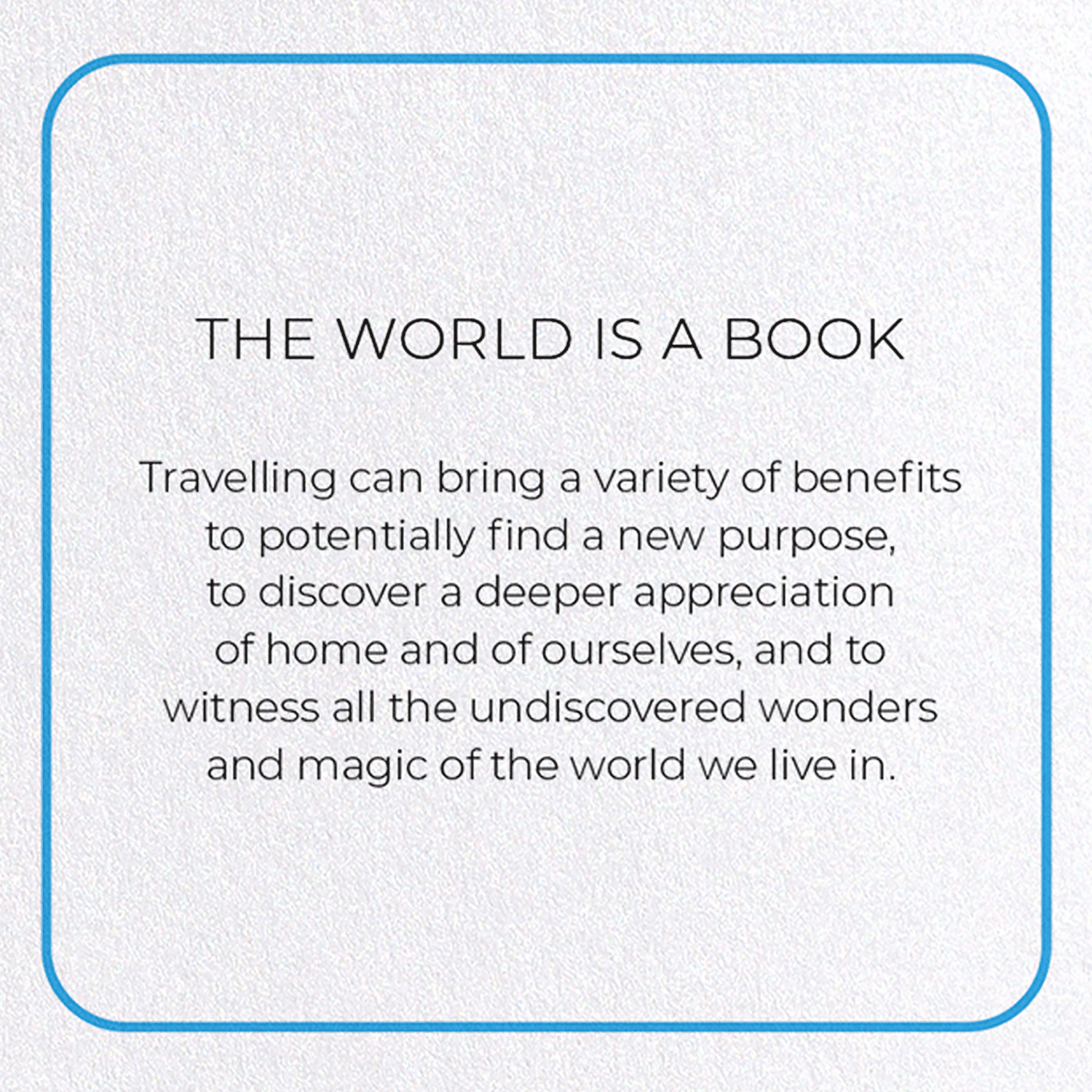 THE WORLD IS A BOOK: Photo Greeting Card