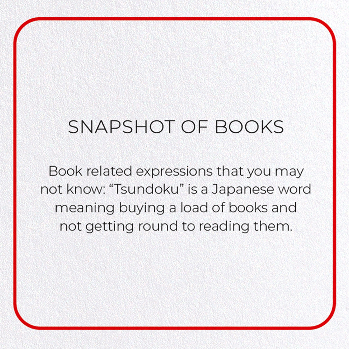 SNAPSHOT OF BOOKS: Photo Greeting Card