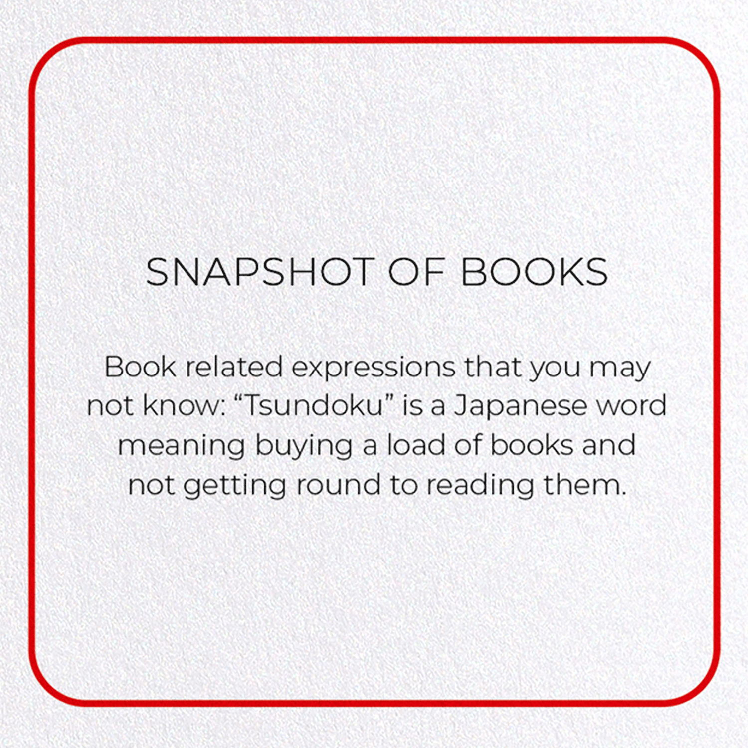 SNAPSHOT OF BOOKS: Photo Greeting Card