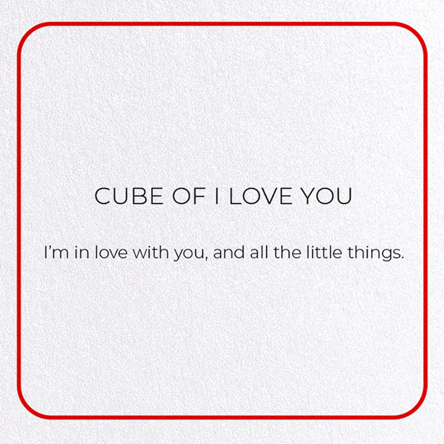 CUBE OF I LOVE YOU: Photo Greeting Card