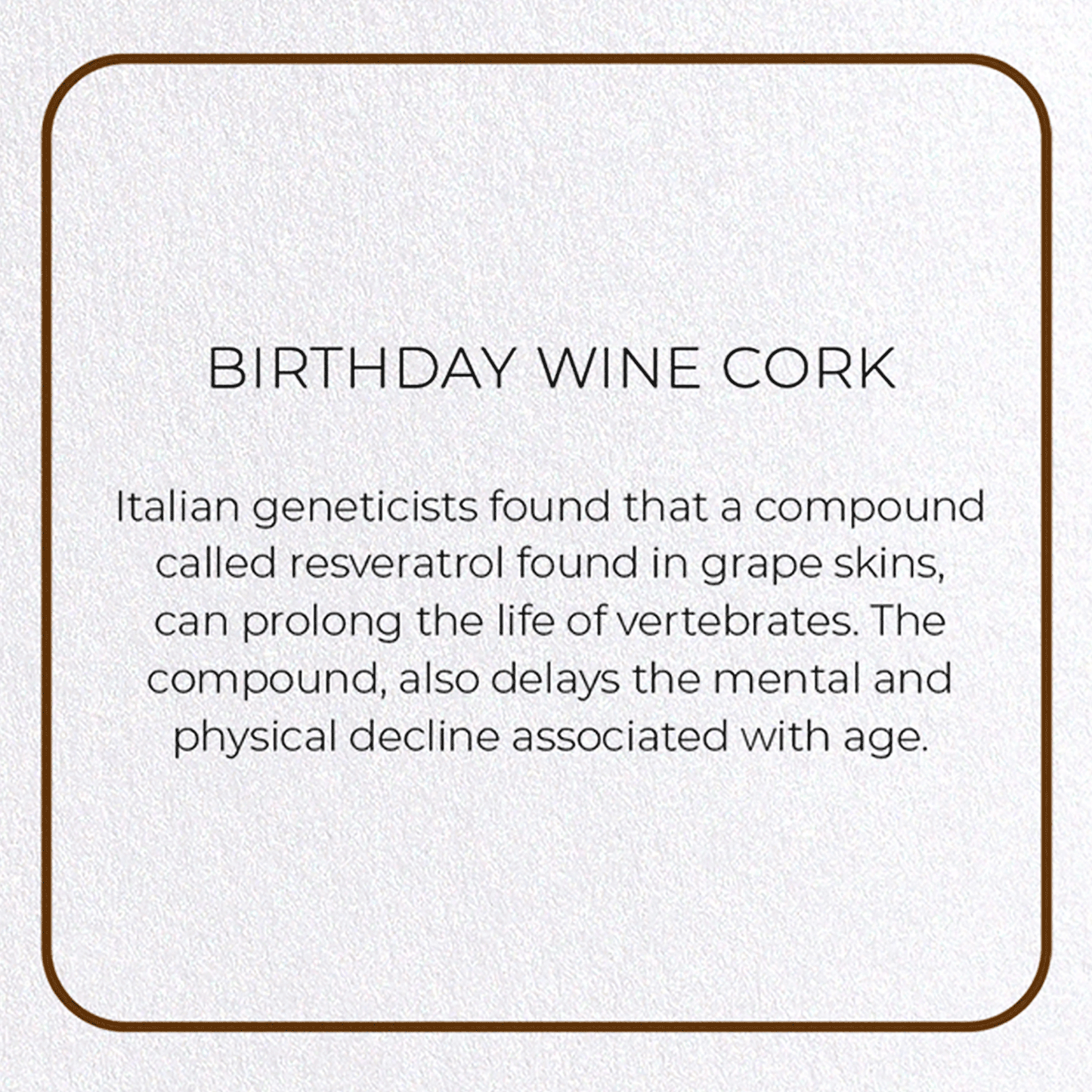 BIRTHDAY WINE CORK: Photo Greeting Card