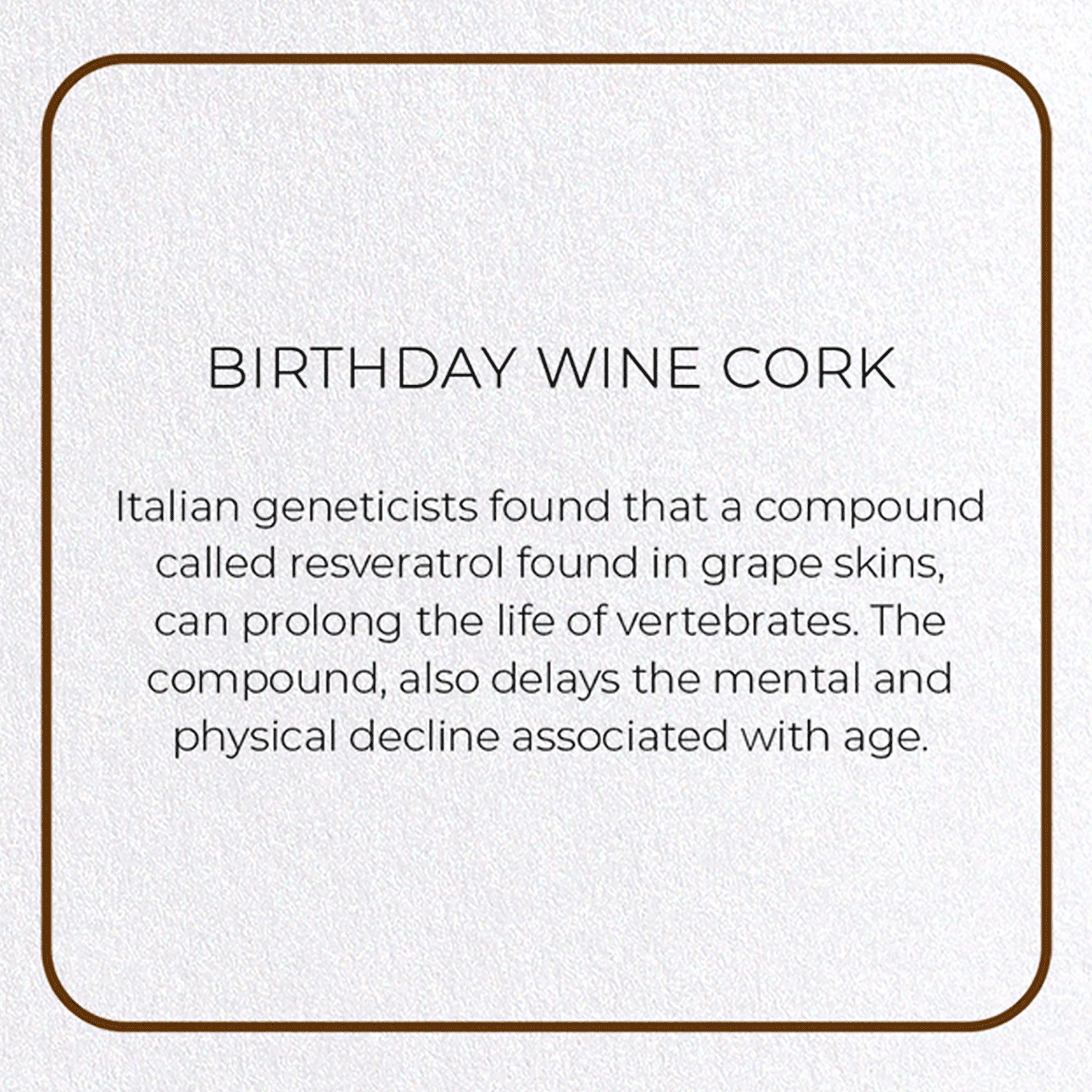 BIRTHDAY WINE CORK: Photo Greeting Card