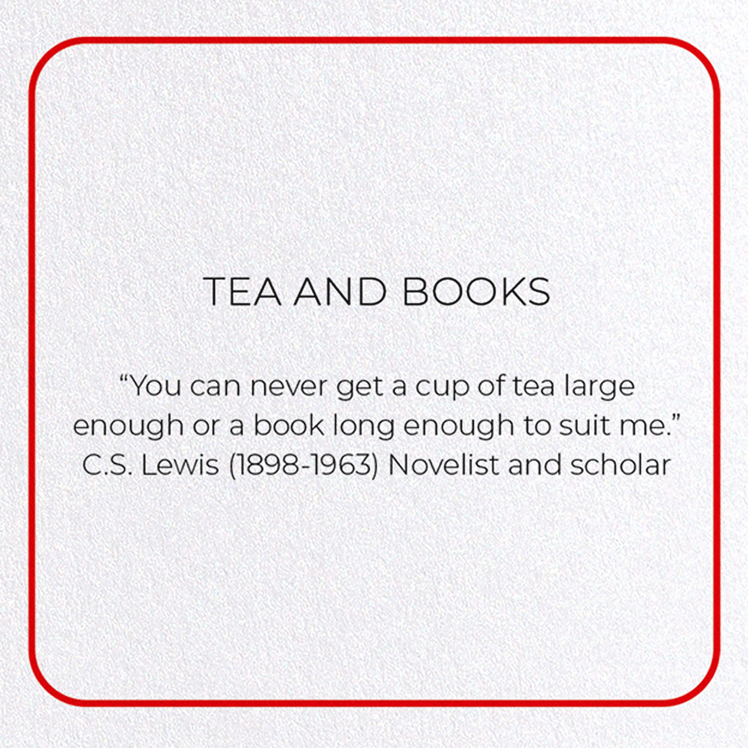 TEA AND BOOKS: Photo Greeting Card