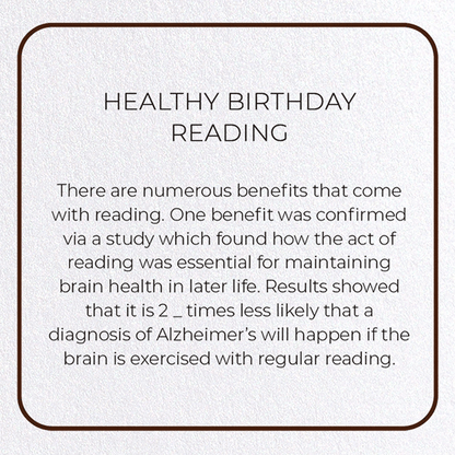 HEALTHY BIRTHDAY READING: Photo Greeting Card
