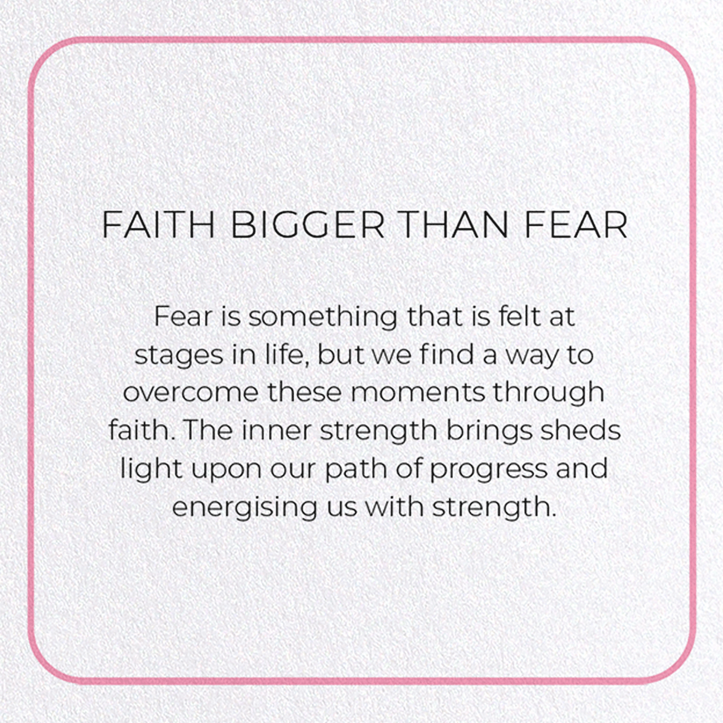 FAITH BIGGER THAN FEAR: Photo Greeting Card