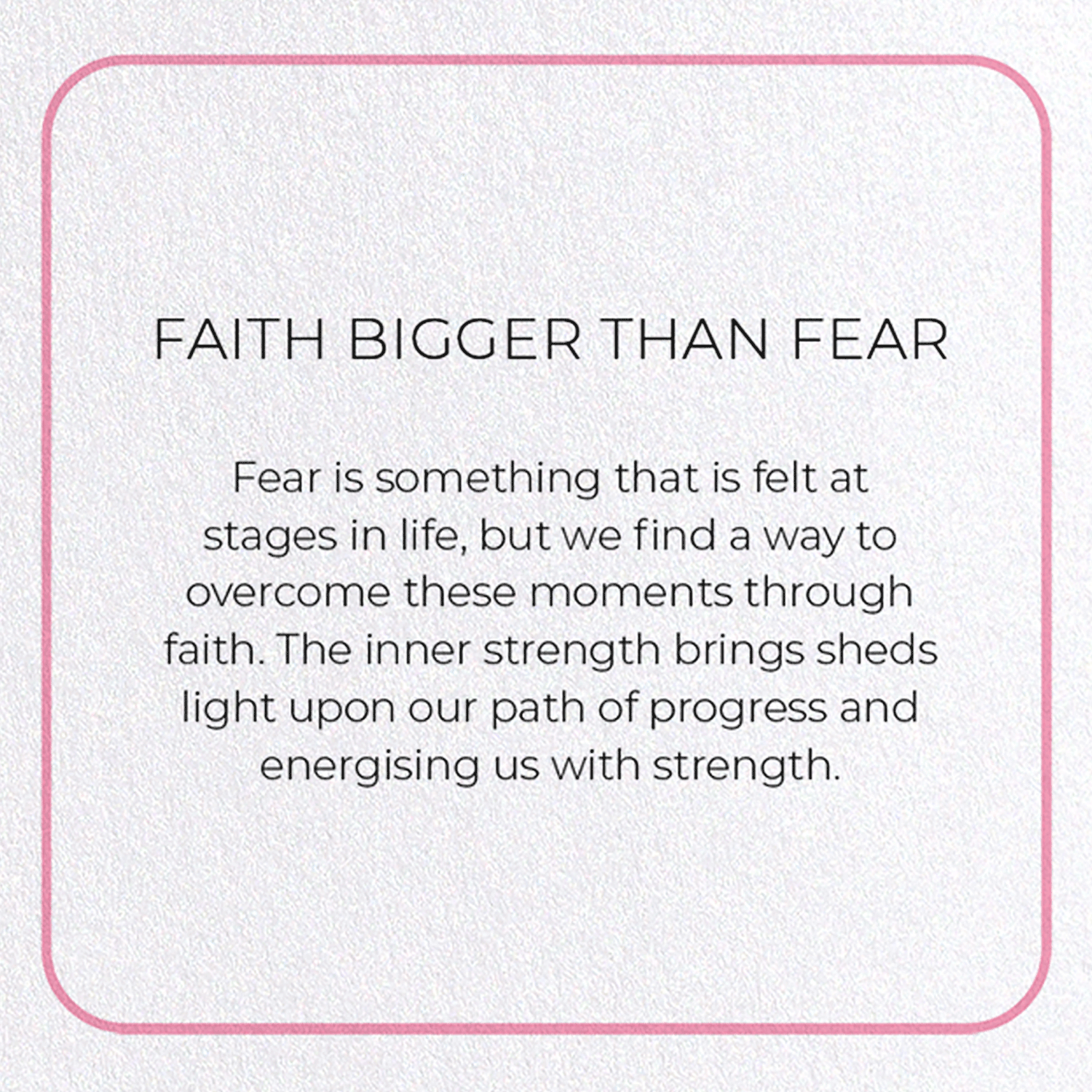 FAITH BIGGER THAN FEAR: Photo Greeting Card