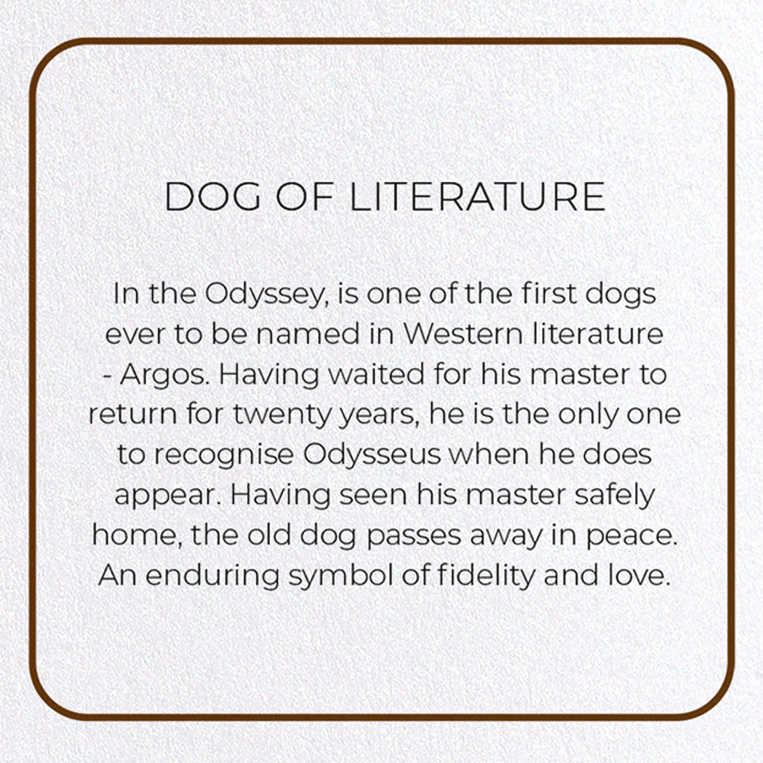 DOG OF LITERATURE: Photo Greeting Card