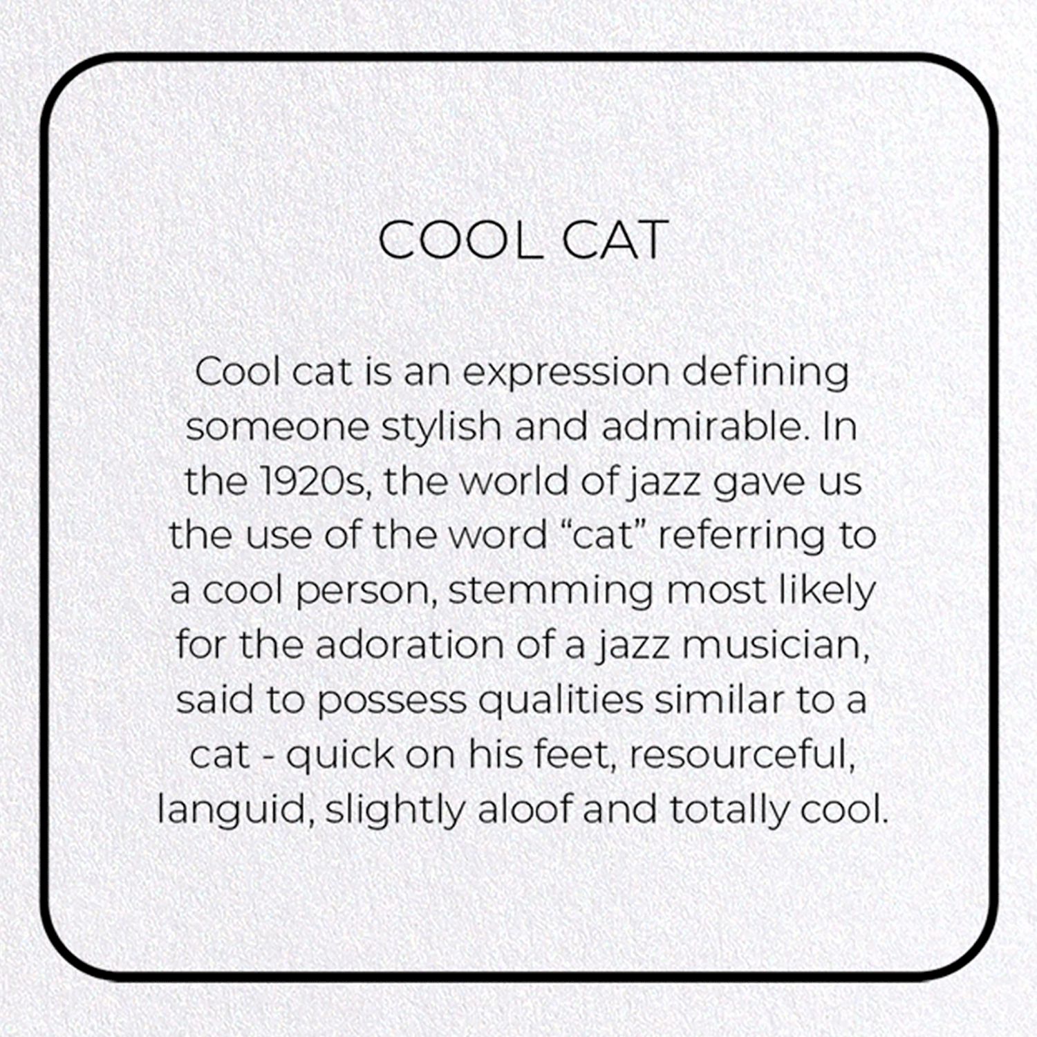 COOL CAT: Photo Greeting Card