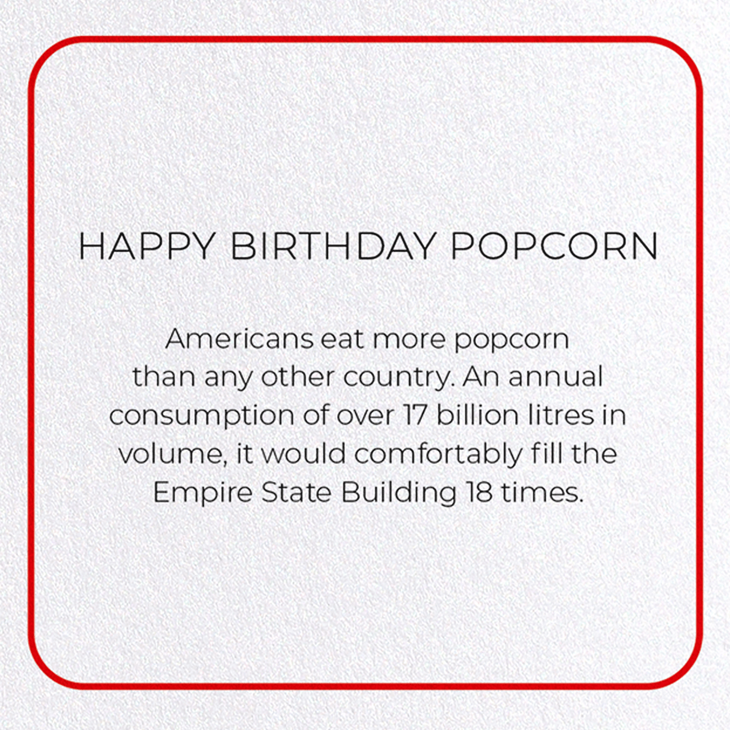HAPPY BIRTHDAY POPCORN: Photo Greeting Card