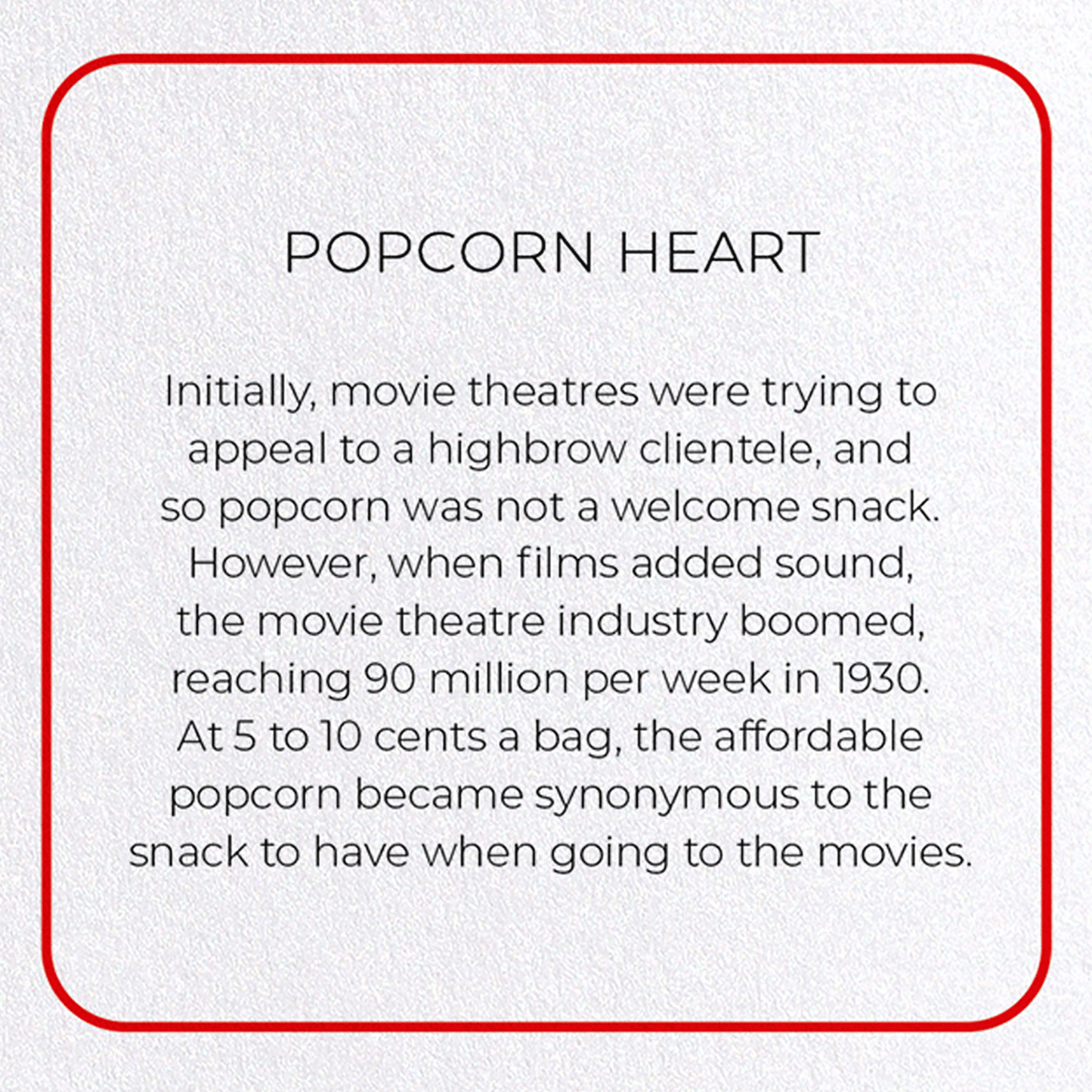 POPCORN HEART: Photo Greeting Card