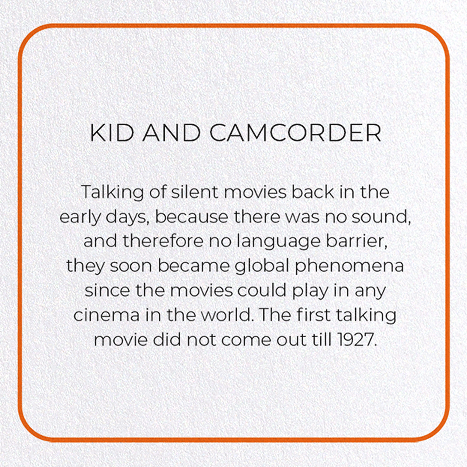 KID AND CAMCORDER: Photo Greeting Card