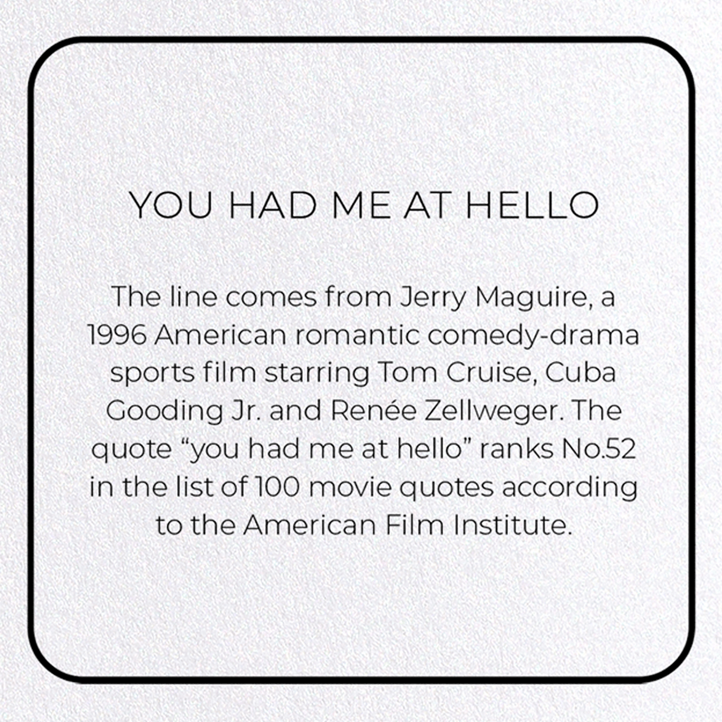 YOU HAD ME AT HELLO: Photo Greeting Card