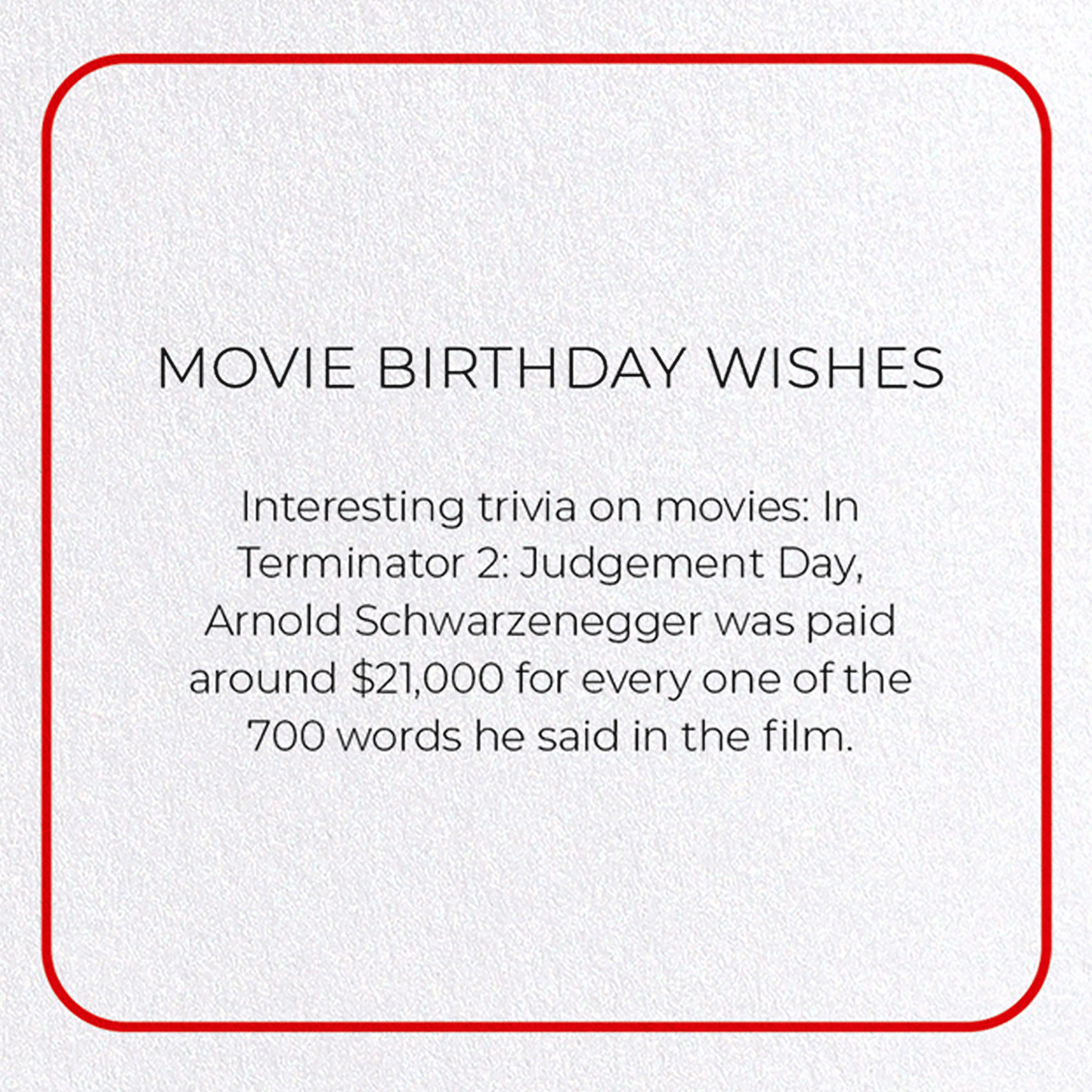 MOVIE BIRTHDAY WISHES: Photo Greeting Card