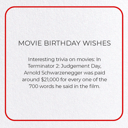 MOVIE BIRTHDAY WISHES: Photo Greeting Card