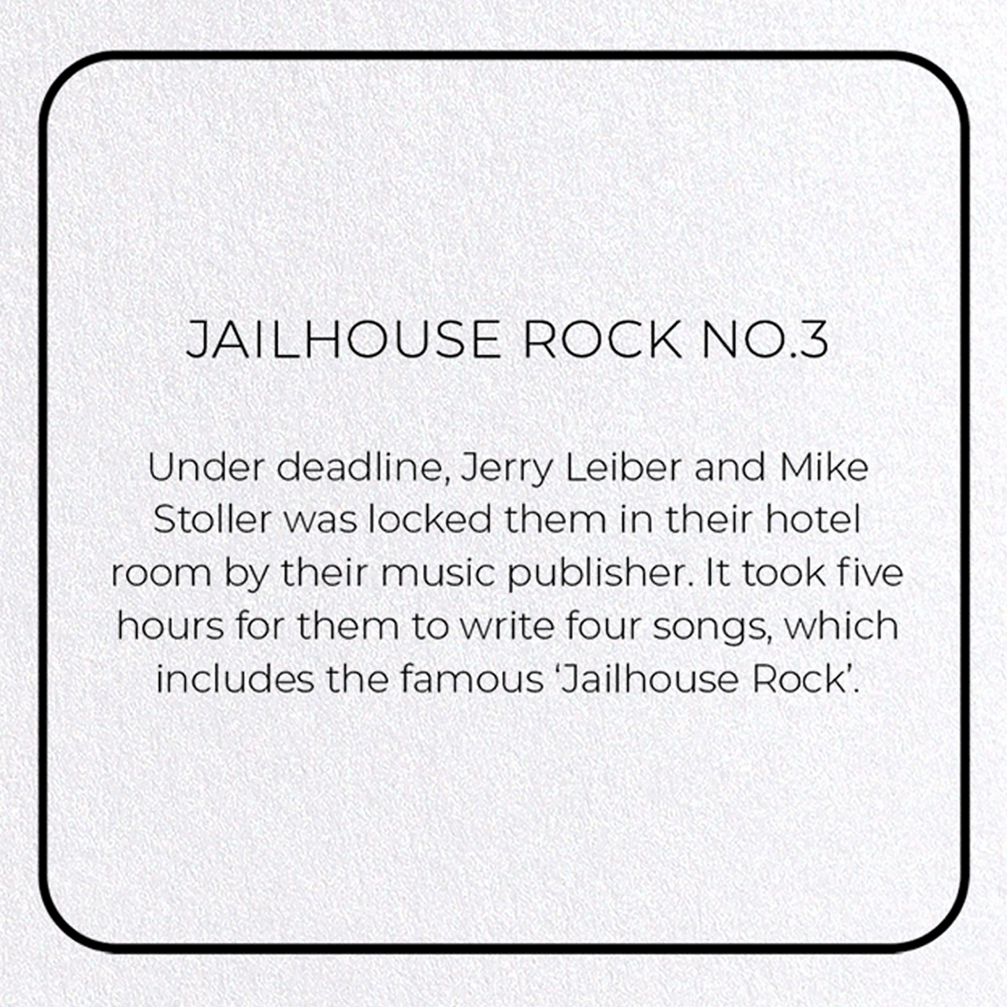 JAILHOUSE ROCK NO.3: Photo Greeting Card