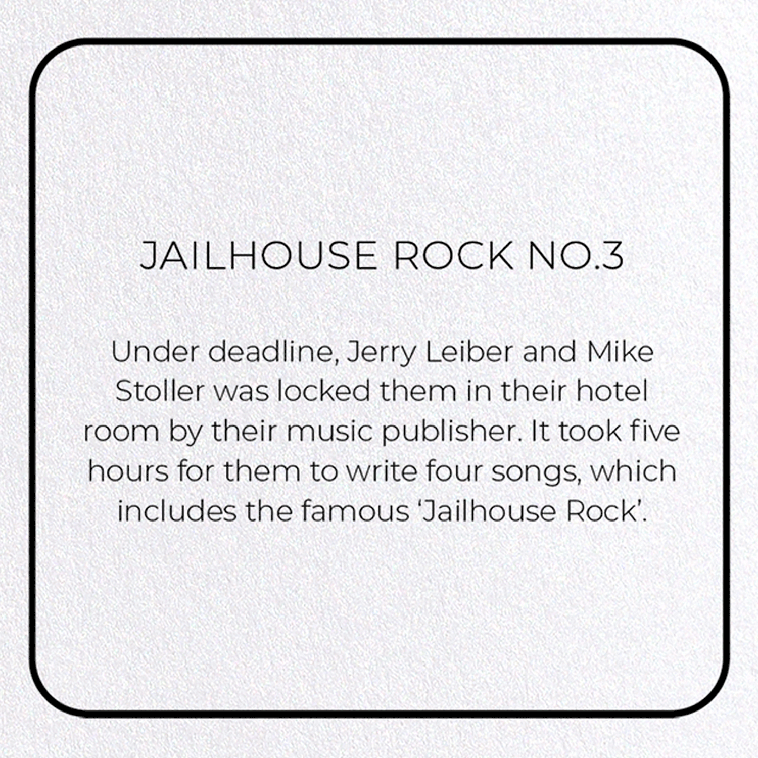 JAILHOUSE ROCK NO.3: Photo Greeting Card