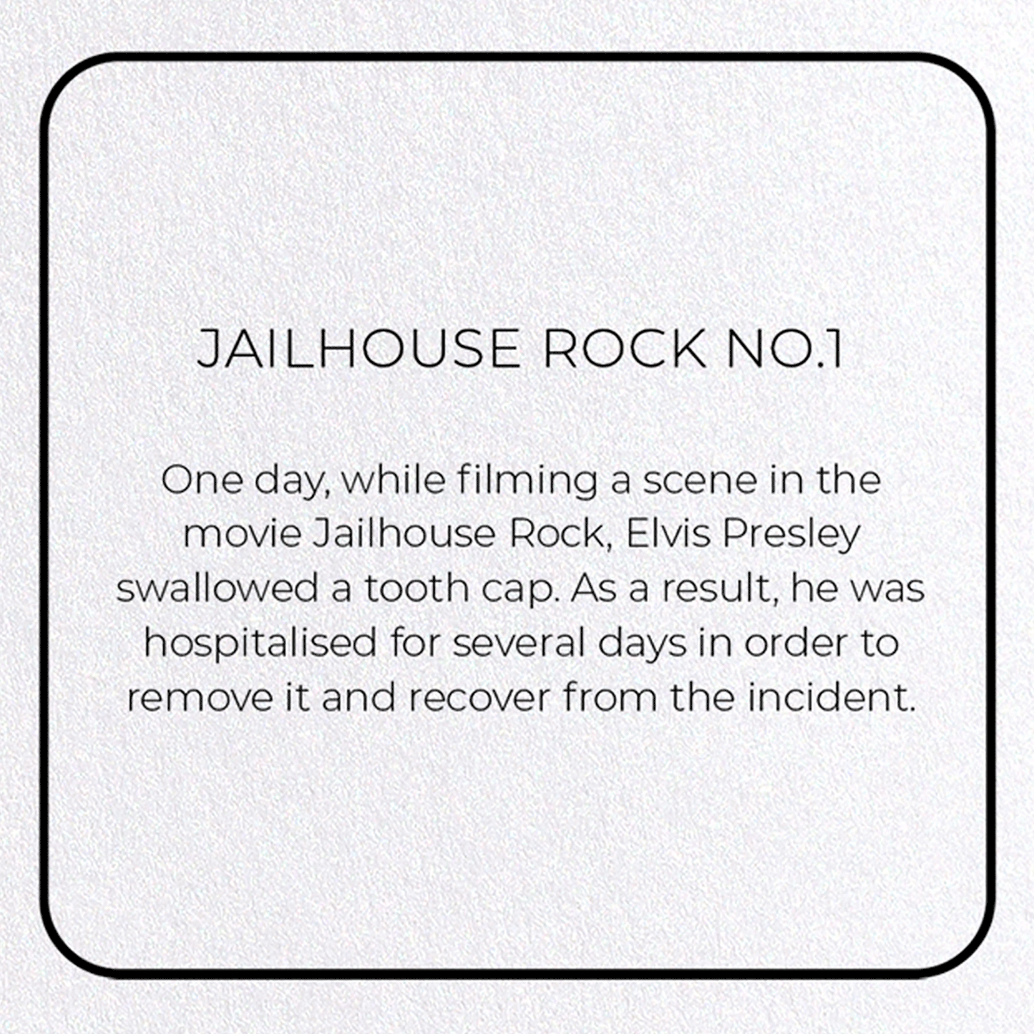 JAILHOUSE ROCK NO.1: Photo Greeting Card