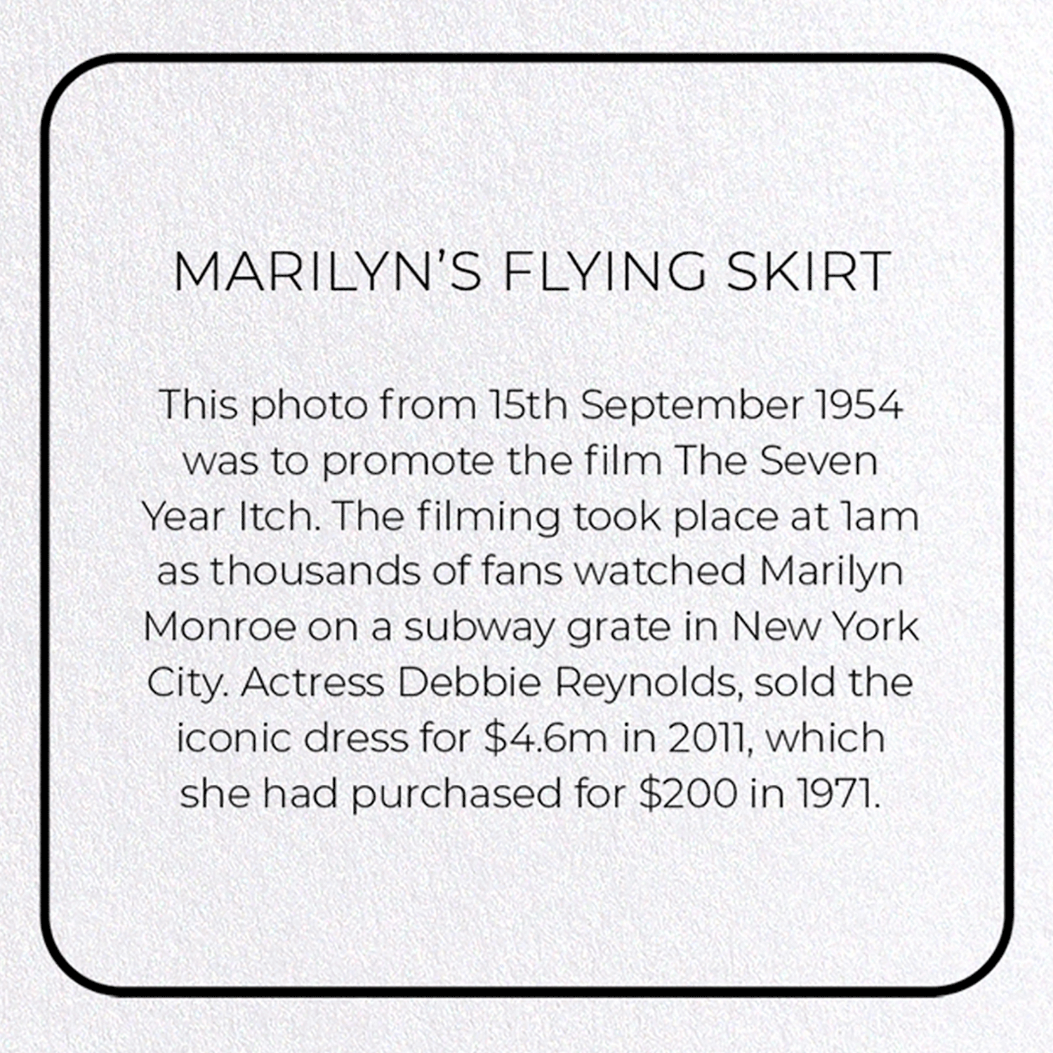 MARILYN'S FLYING SKIRT: Photo Greeting Card