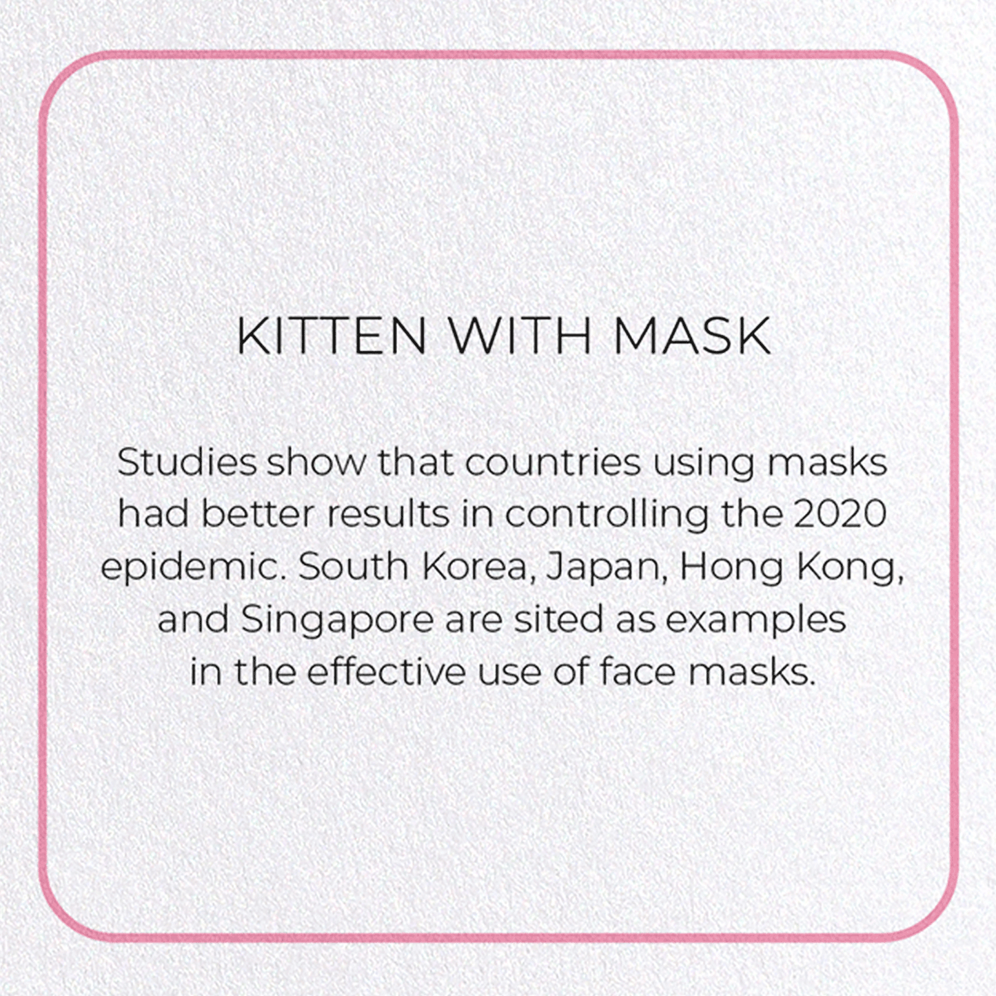 KITTEN WITH MASK: Photo Greeting Card