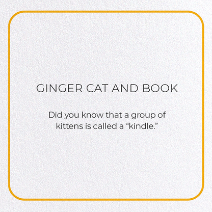 GINGER CAT AND BOOK: Photo Greeting Card