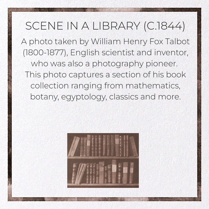 SCENE IN A LIBRARY (C.1844): Photo Greeting Card