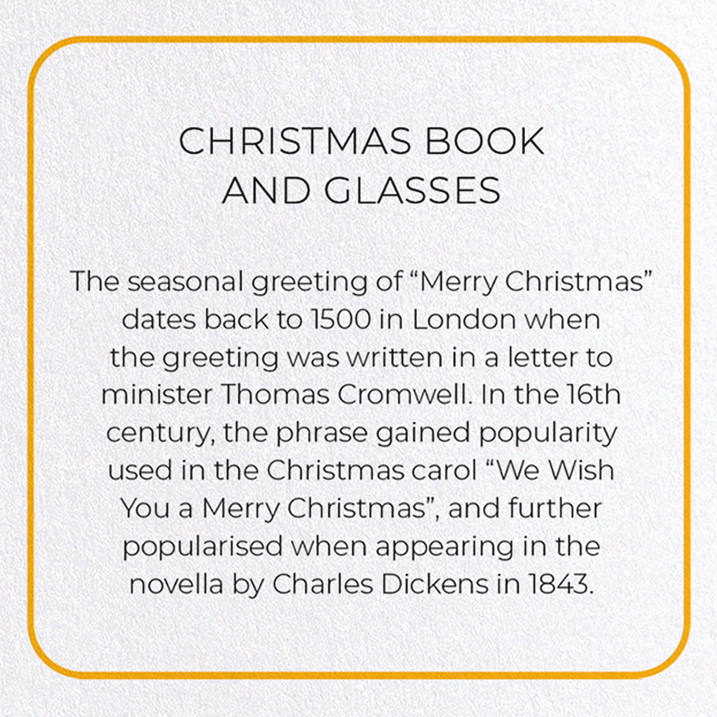 CHRISTMAS BOOK AND GLASSES: Photo Greeting Card