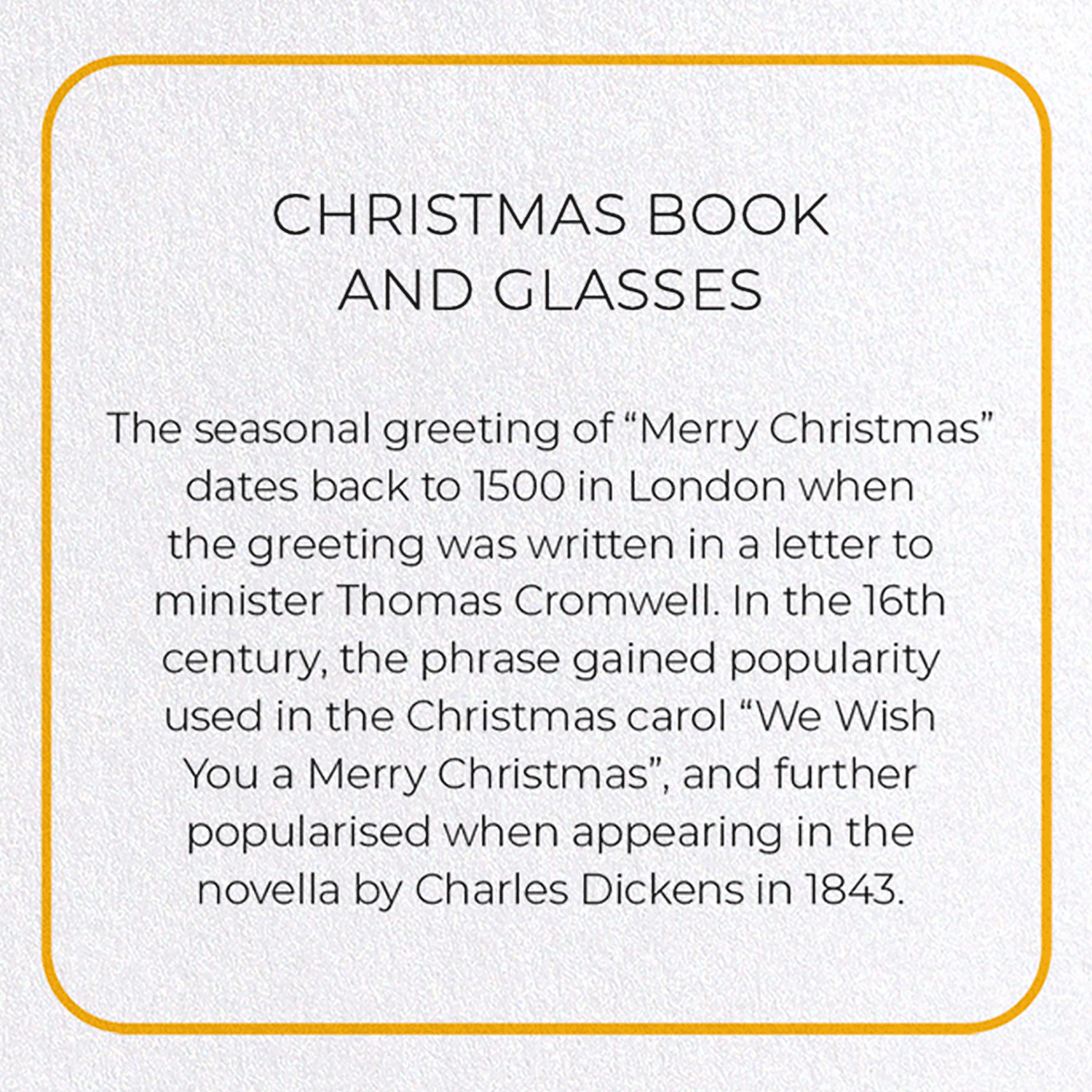 CHRISTMAS BOOK AND GLASSES: Photo Greeting Card
