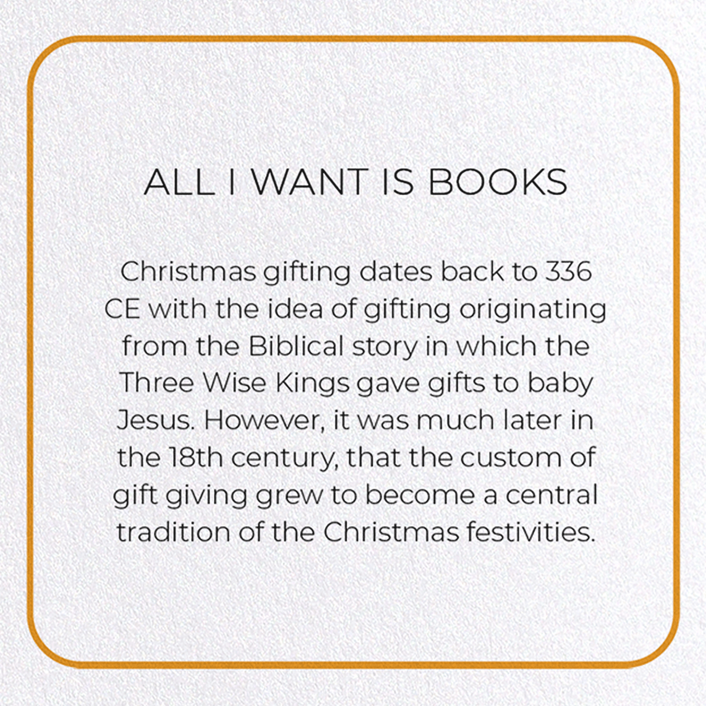 ALL I WANT IS BOOKS: Photo Greeting Card