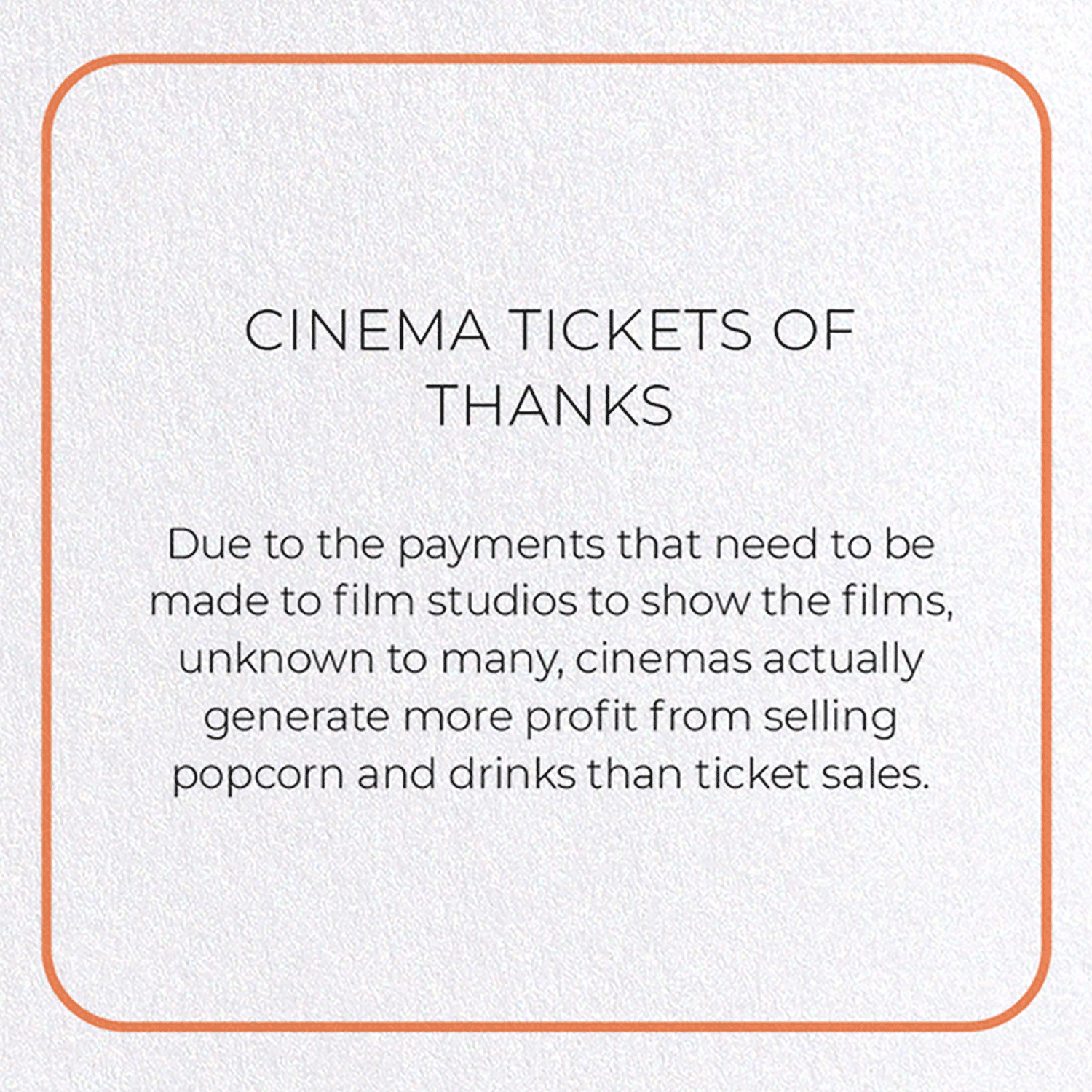 CINEMA TICKETS OF THANKS: Photo Greeting Card