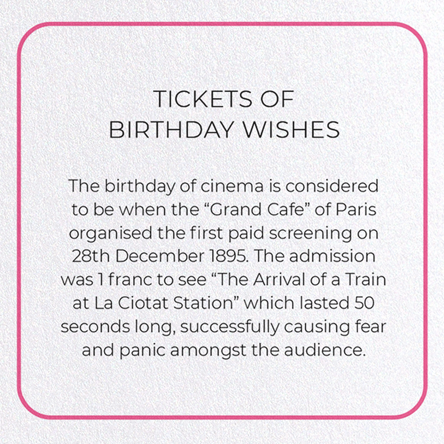 TICKETS OF BIRTHDAY WISHES: Photo Greeting Card