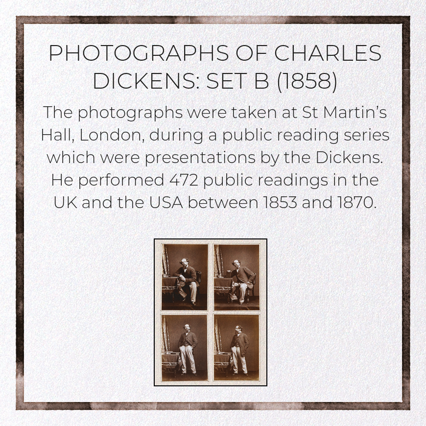 PHOTOGRAPHS OF CHARLES DICKENS: SET B (1858): Photo Greeting Card
