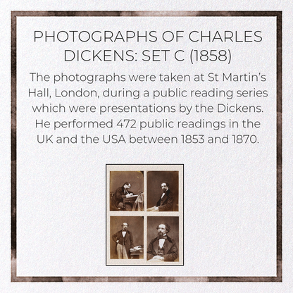 PHOTOGRAPHS OF CHARLES DICKENS: SET C (1858): Photo Greeting Card