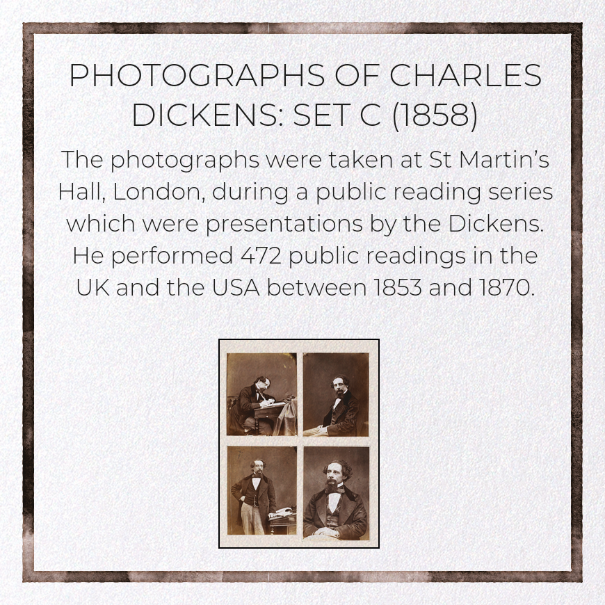 PHOTOGRAPHS OF CHARLES DICKENS: SET C (1858): Photo Greeting Card