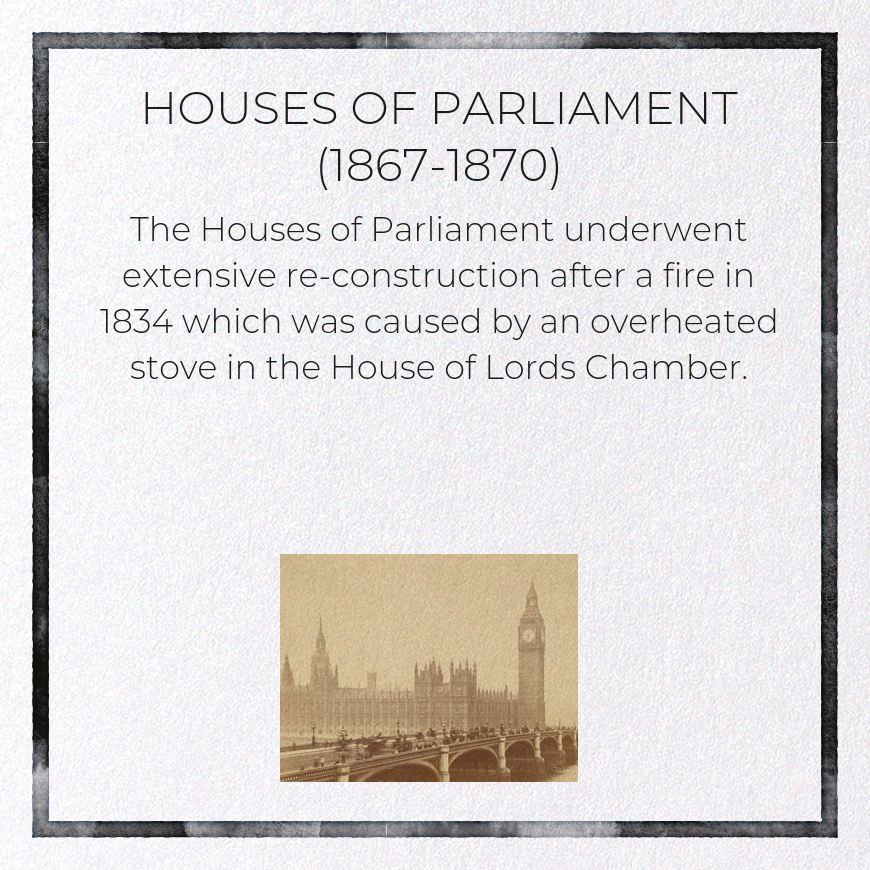 HOUSES OF PARLIAMENT (1867-1870): Photo Greeting Card