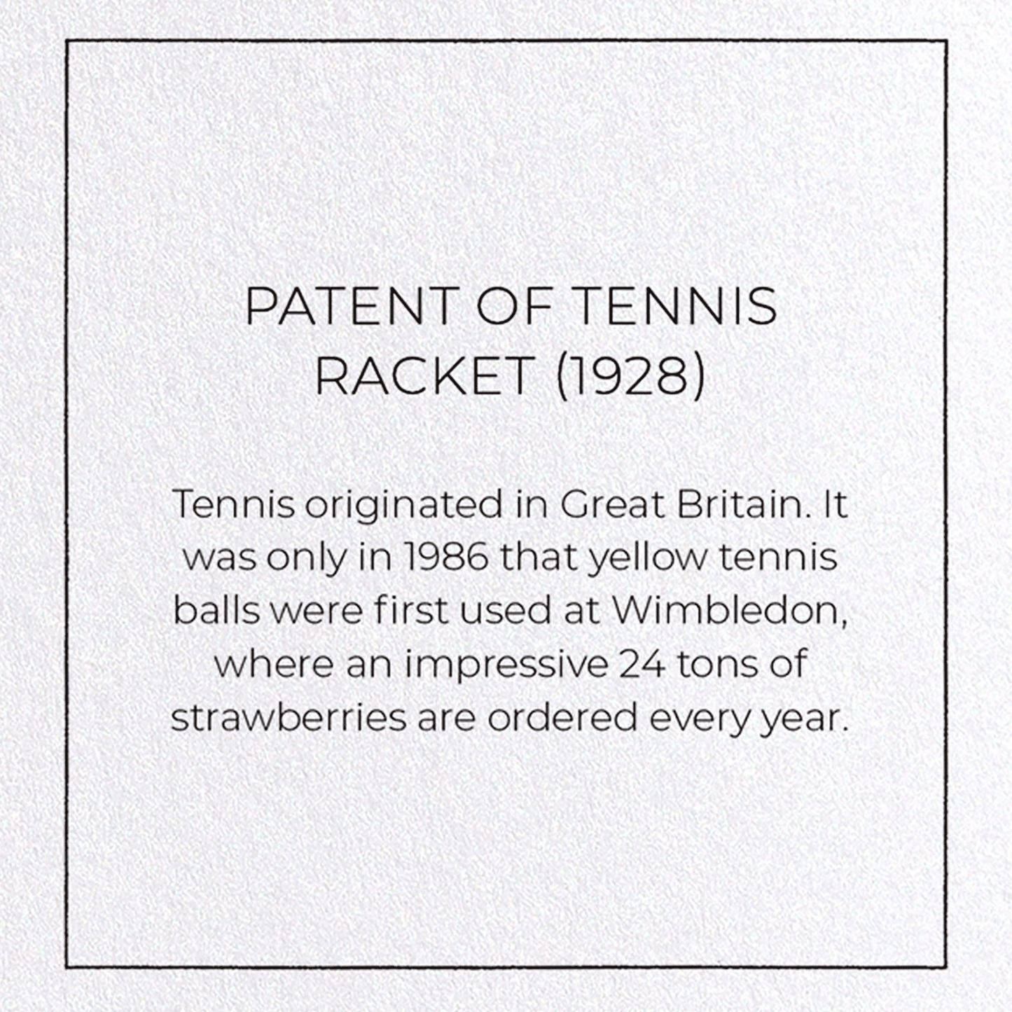 PATENT OF TENNIS RACKET (1928): Patent Greeting Card