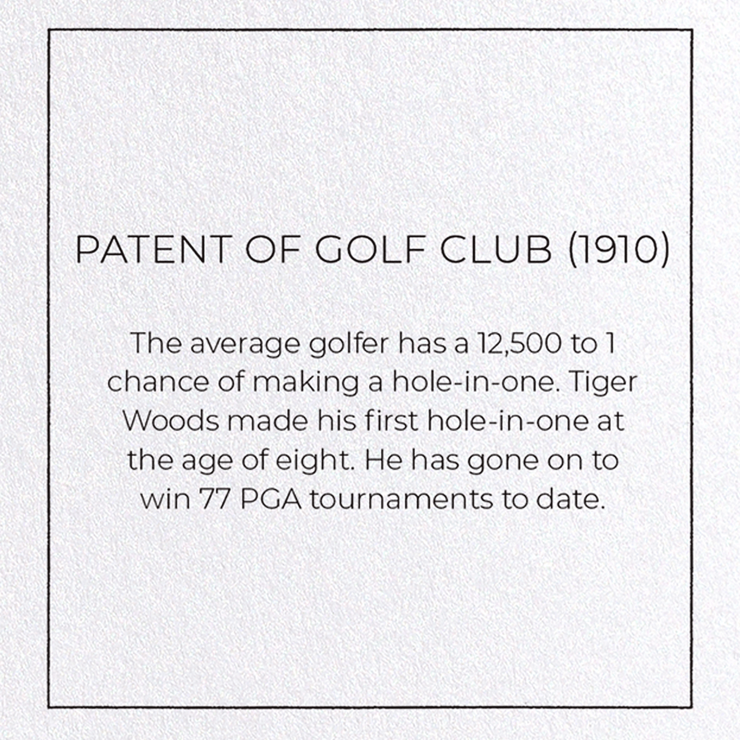 PATENT OF GOLF CLUB (1910): Patent Greeting Card