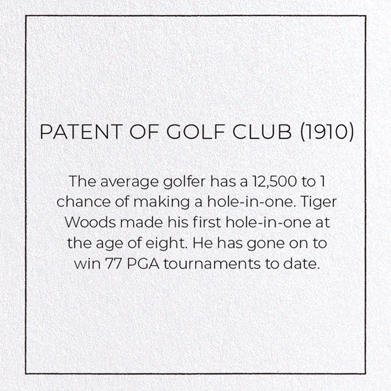 PATENT OF GOLF CLUB (1910): Patent Greeting Card