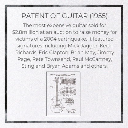 PATENT OF GUITAR (1955): Patent Greeting Card