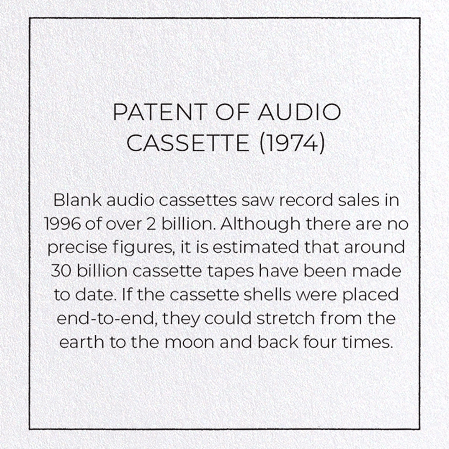 PATENT OF AUDIO CASSETTE (1974): Patent Greeting Card