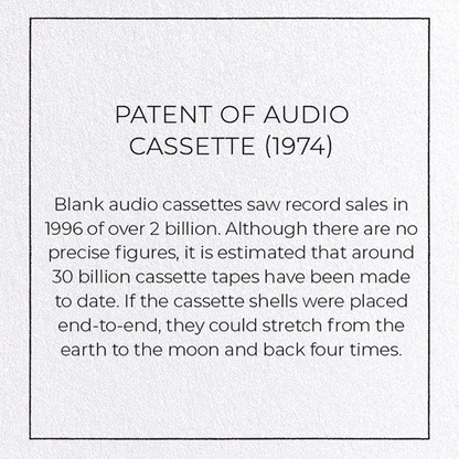PATENT OF AUDIO CASSETTE (1974): Patent Greeting Card