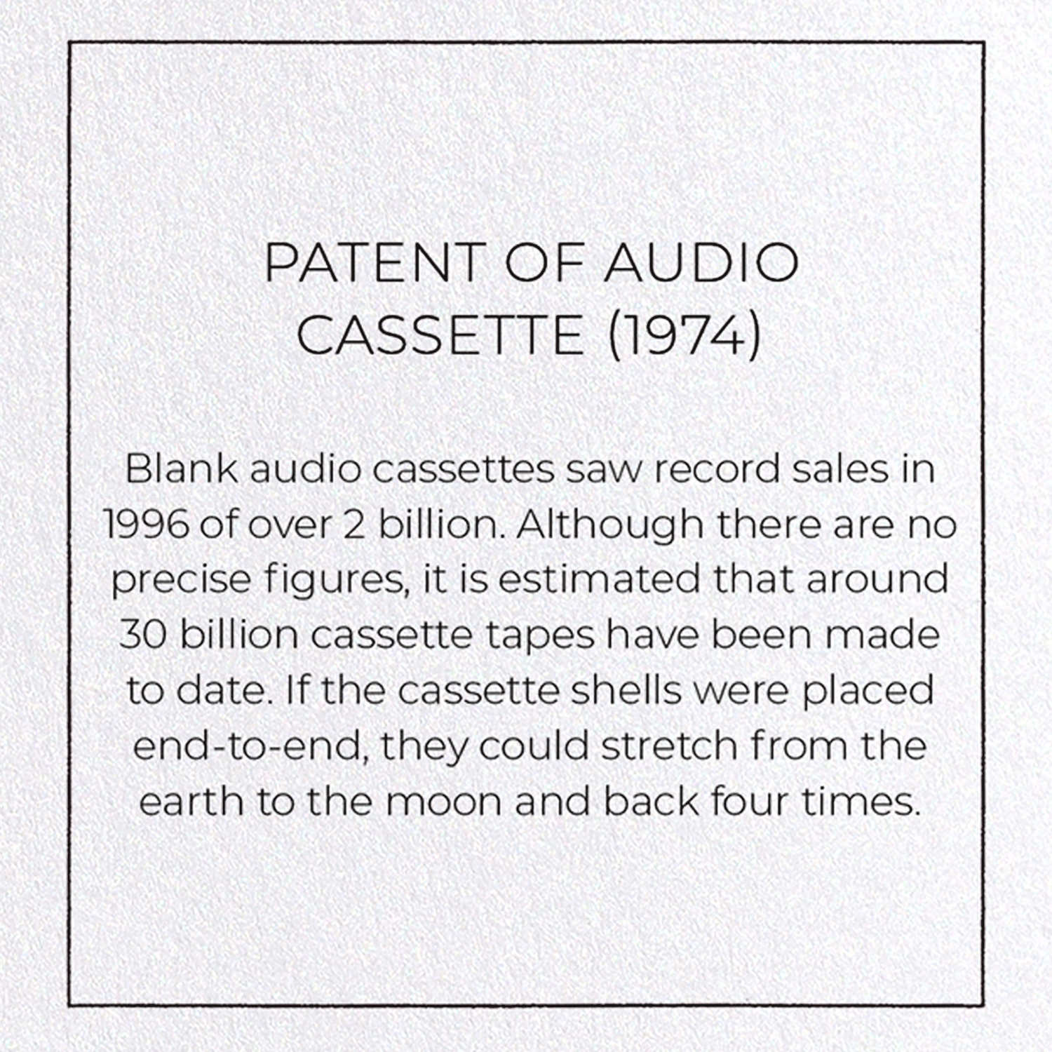 PATENT OF AUDIO CASSETTE (1974): Patent Greeting Card