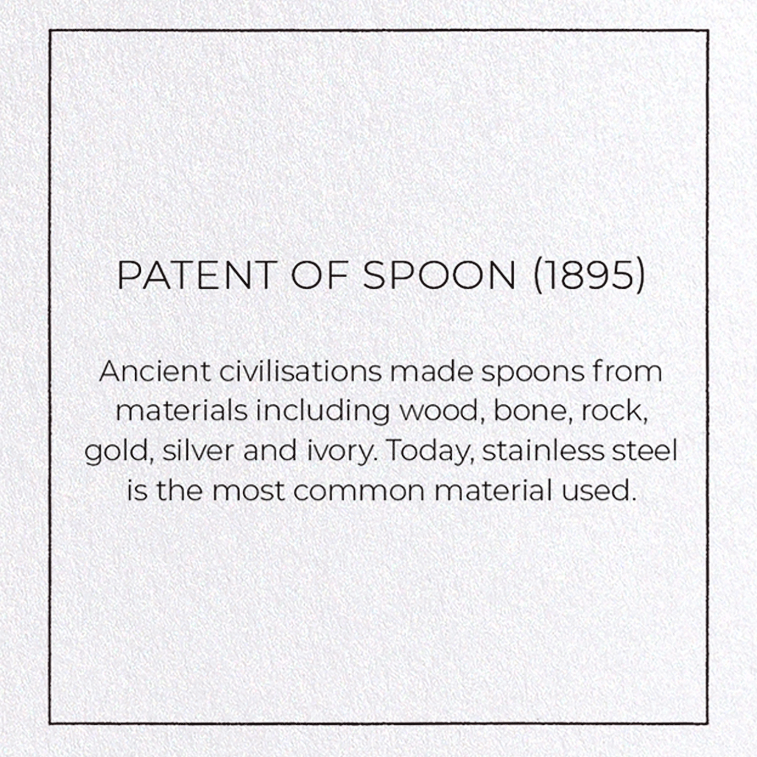 PATENT OF SPOON (1895): Patent Greeting Card