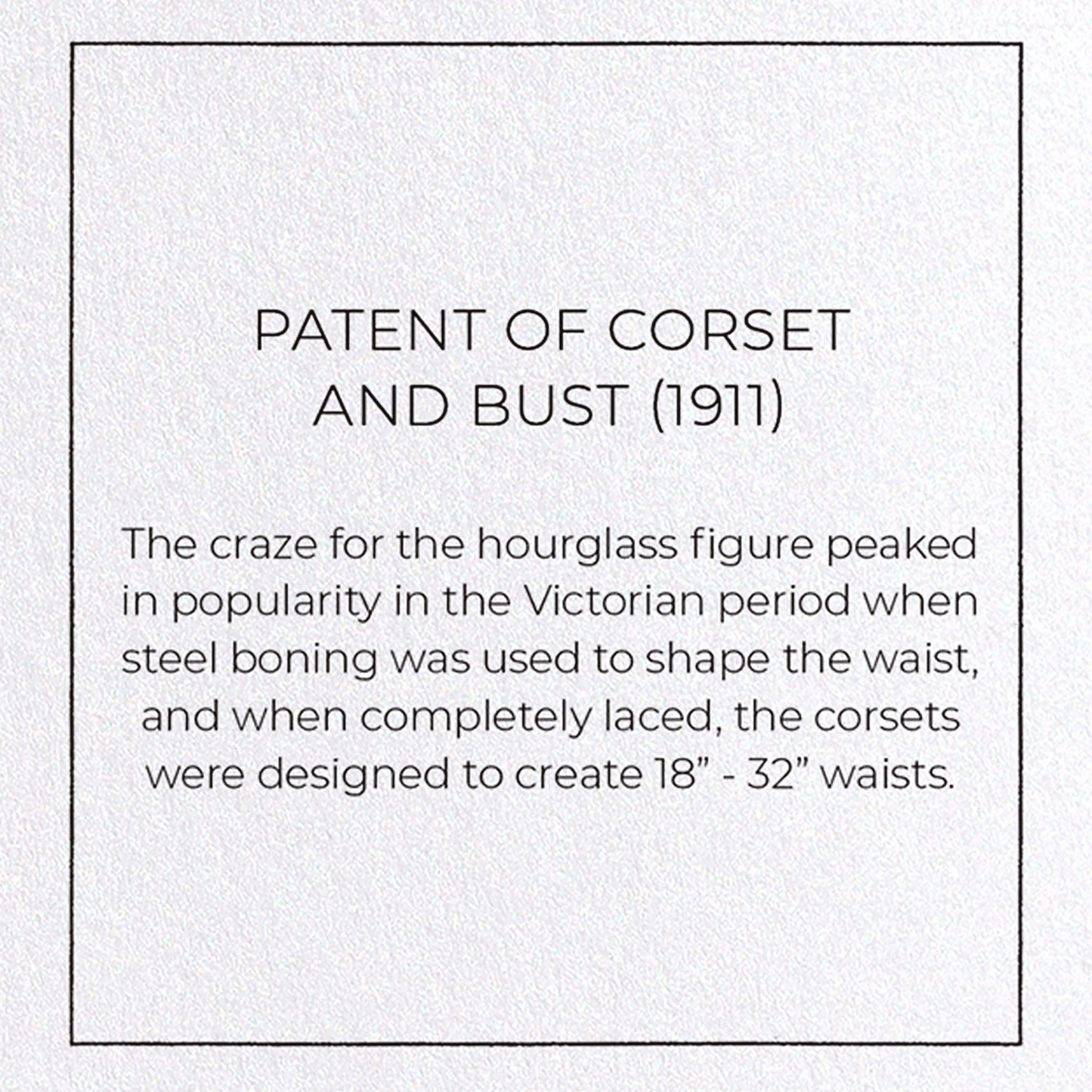 PATENT OF CORSET AND BUST (1911): Patent Greeting Card