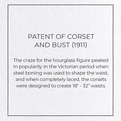 PATENT OF CORSET AND BUST (1911): Patent Greeting Card