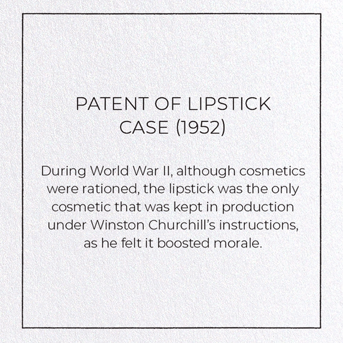 PATENT OF LIPSTICK CASE (1952): Patent Greeting Card