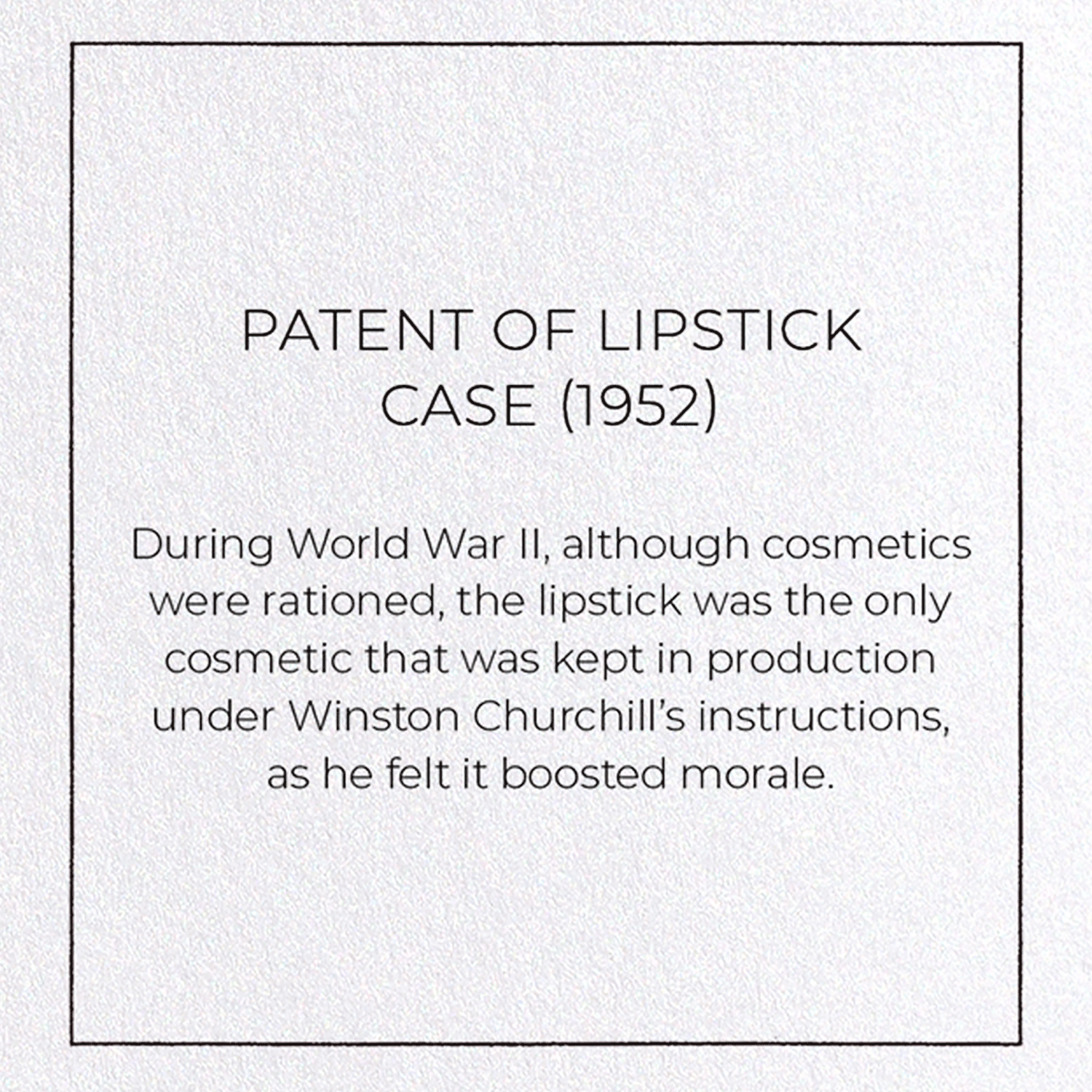 PATENT OF LIPSTICK CASE (1952): Patent Greeting Card